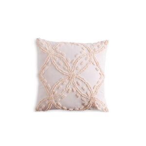 Metallic Chenille Decorative Pillow Blush - Square Cotton Geometric Accent